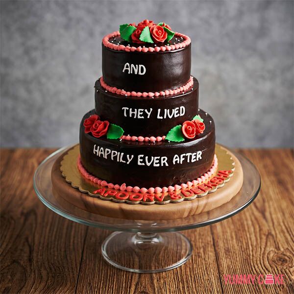 Beautiful Rose 3 Tier Wedding Cake