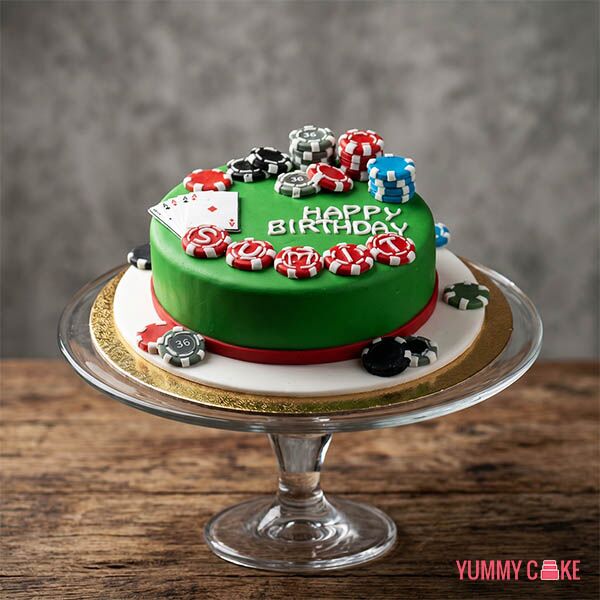 Online Poker Theme Cake