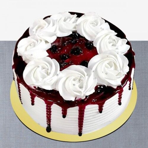 floral blueberry cake