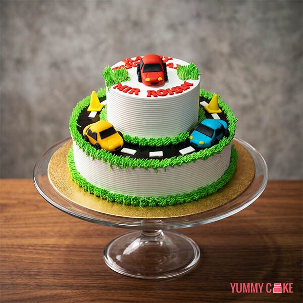2 Tier Car Birthday Cake