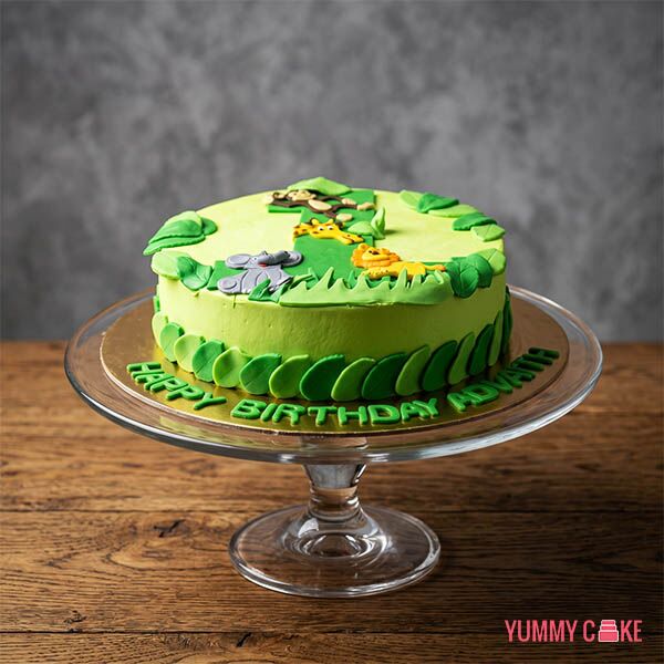 1st Jungle Theme Birthday Cake