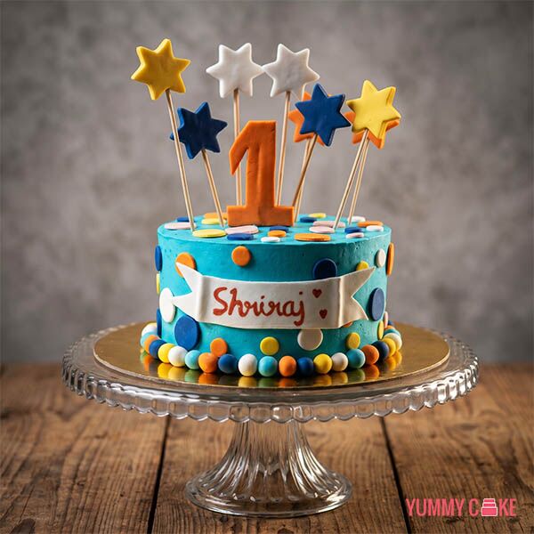 Polka Dots First Birthday Cake