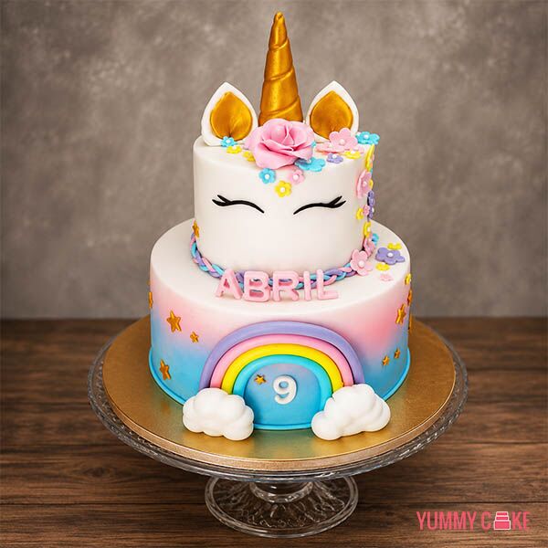 2 Tier Unicorn Birthday Cake
