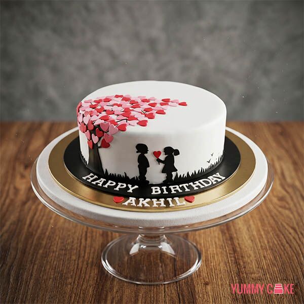 Birthday Love Heart Cake
