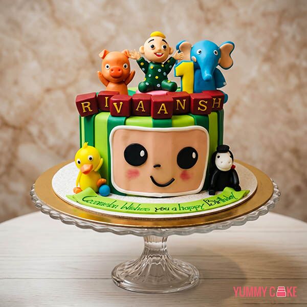 cocomelon 1st birthday cake