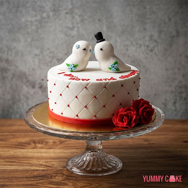 Love Birds Anniversary Cake