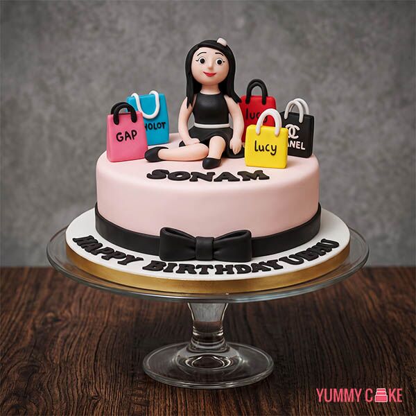 Shopping Theme Cake for Girl