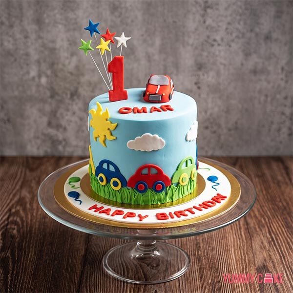 1st Birthday Cake Car Theme