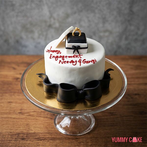 Couple Engagement Celebration Cake