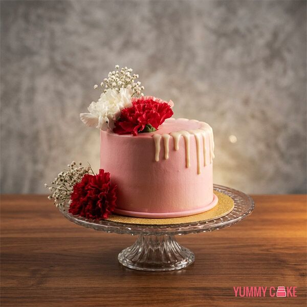 Pink Carnation Anniversary Cake
