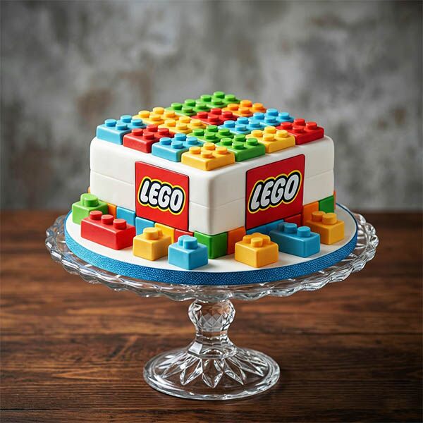Kids Lego Building Block Cake