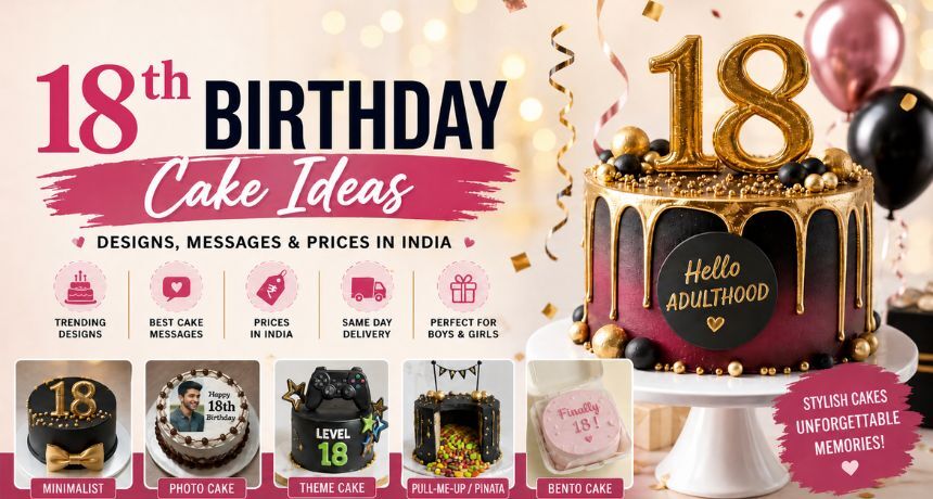 18th Birthday Cake Ideas: Designs, Messages & Prices in India (2026)