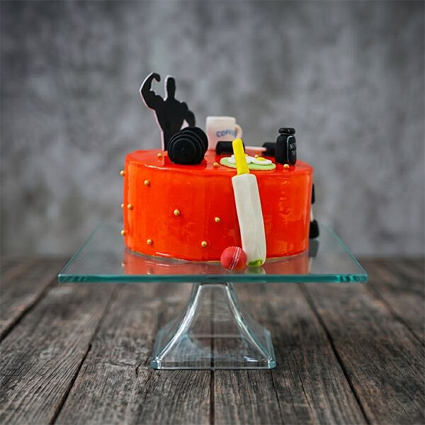 gym lover fitness theme cake front view
