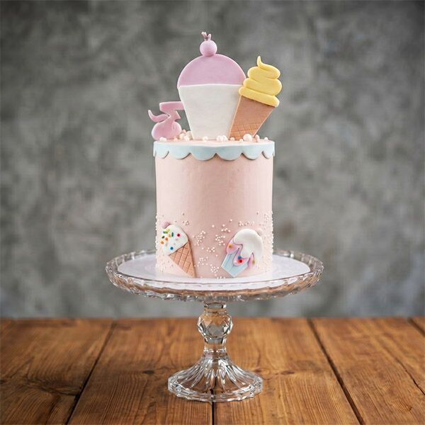tall cupcake ice cream cake back view