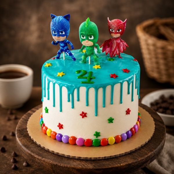 PJ Masks themed birthday cake