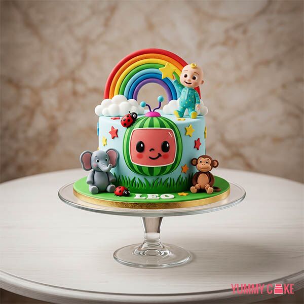 Cocomelon Safari Rainbow Cake