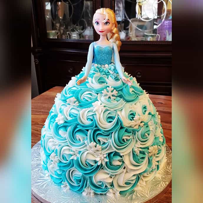 elsa doll cake