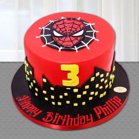 spider man fondant cake