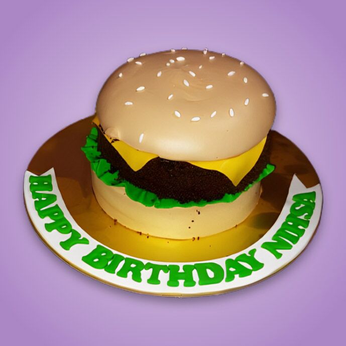 burger theme cake