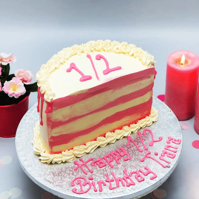 half cream cake