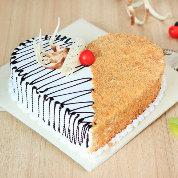 butterscotch cake heart shape