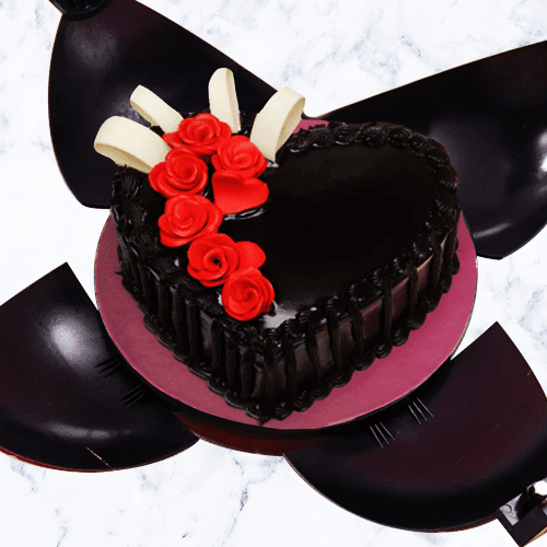 heart shaped bomb cake