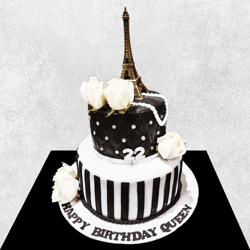 eiffel tower theme cake