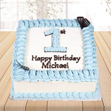 first birthday cream cake