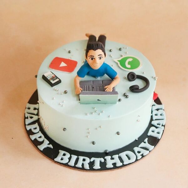 work from home theme cake