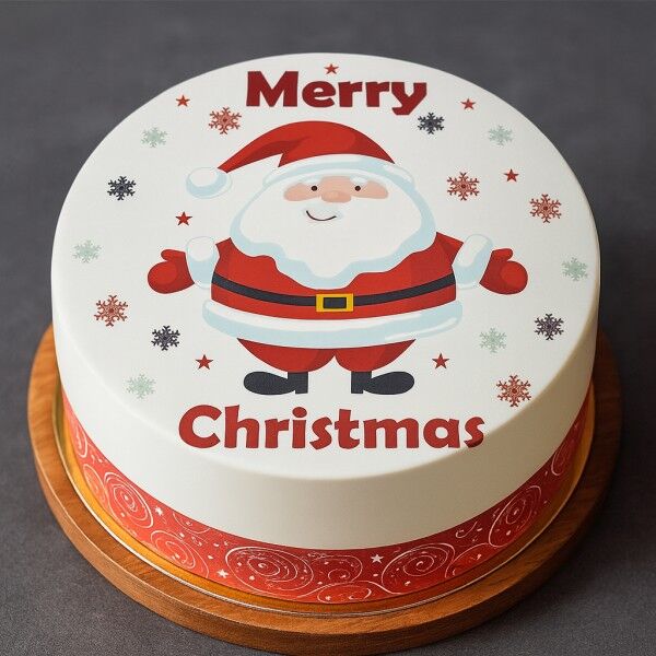 christmas santa photo cake