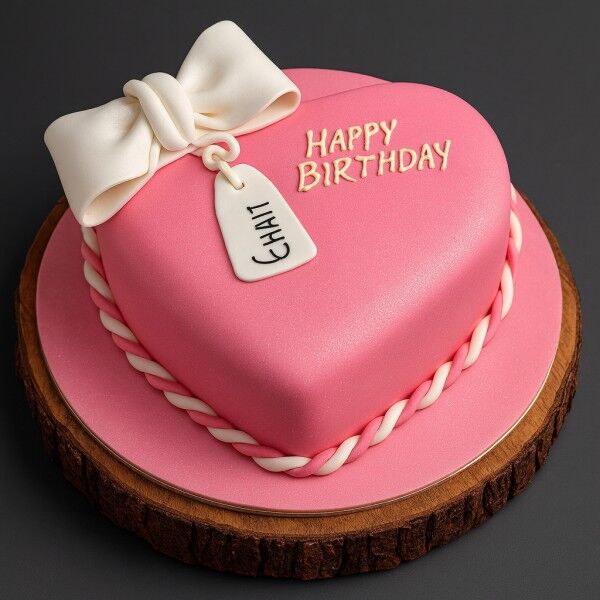 Pink Heart Birthday Cake