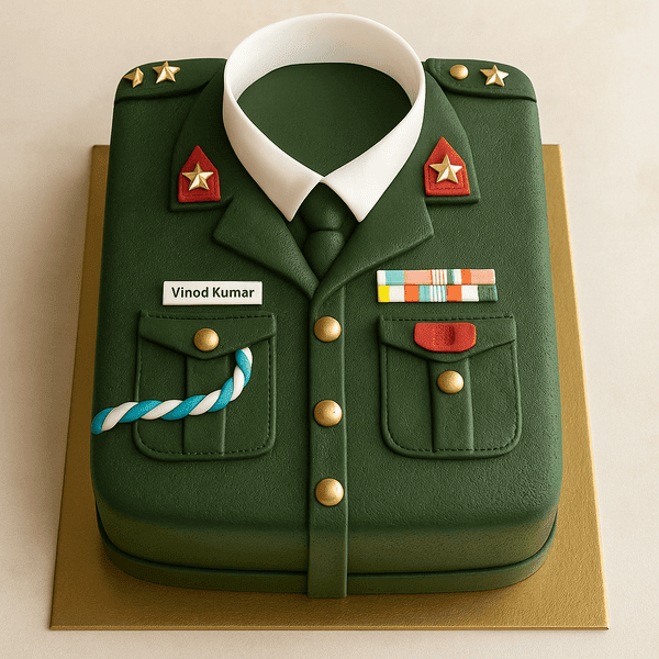 Indian army uniform cake design