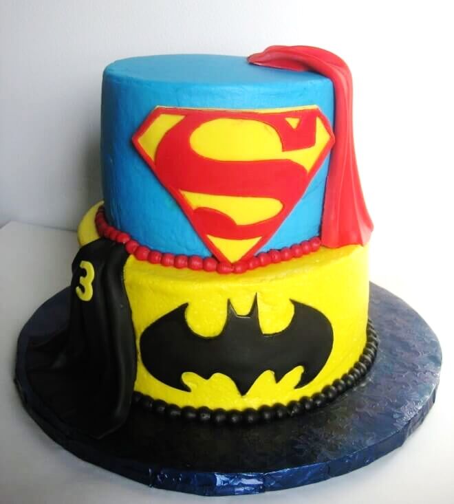 batman superman cake
