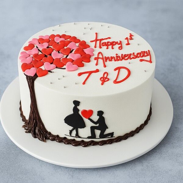 couple 1st anniversary cake