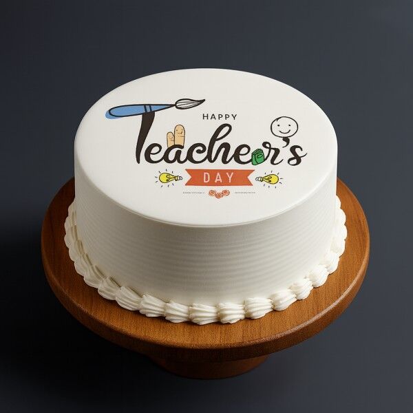 teachers day special vanilla cake