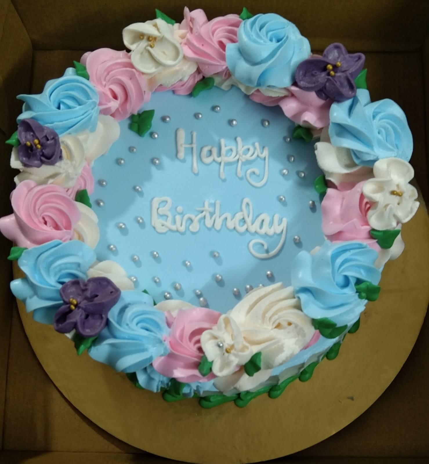 choco vanilla floral cake
