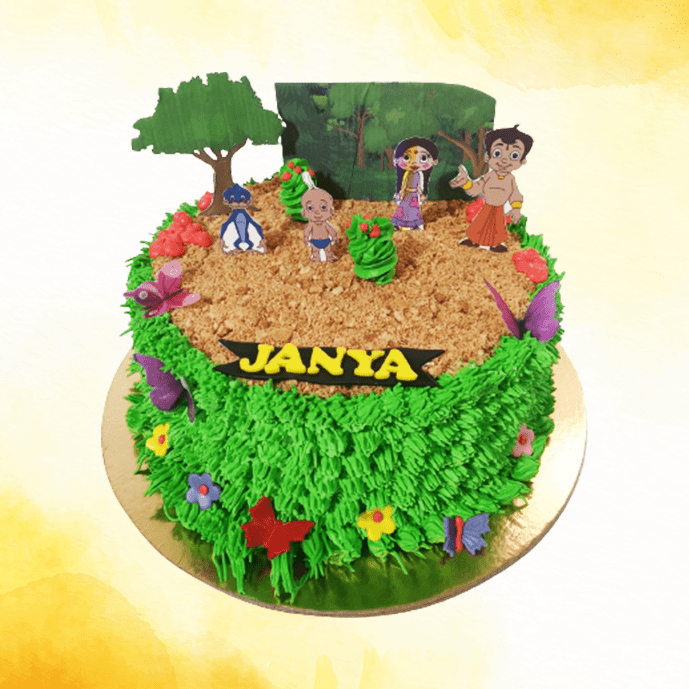 Bheem Jungle Theme Cake