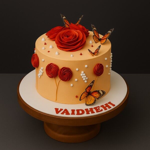 flower butterfly cake