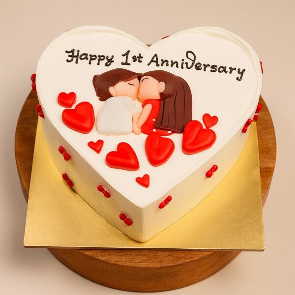 kiss of love anniversary cake