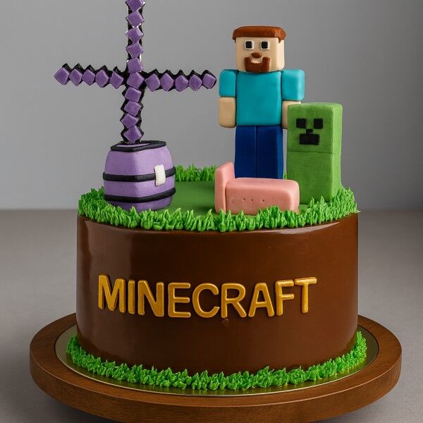 minecraft steve creeper cake