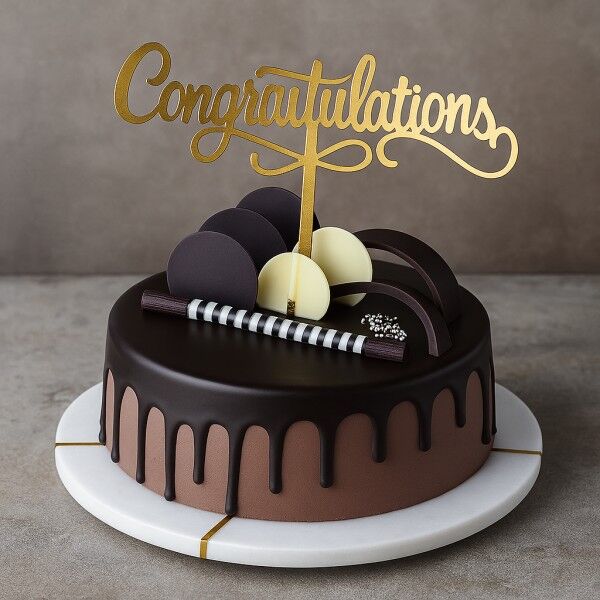 chocolate flavour congratulations cake