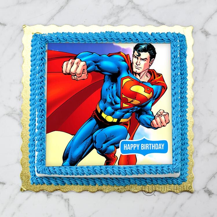 💛🥰🎂💙Customised Superman Themed Birthday Cake💙💖 . . FOLLOW:  @funbuncakes.qatar For more cake photos and videos. Make Y... | Instagram