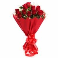 10 red roses bunch online