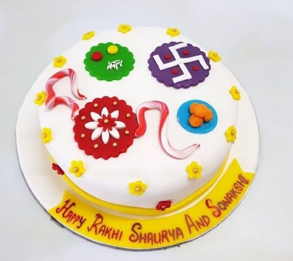 fondant rakhi cake design