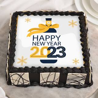 New Year 2024 Photo Cake