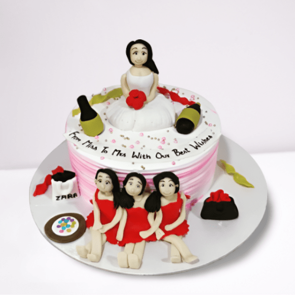 girly bachelor party cake for bride