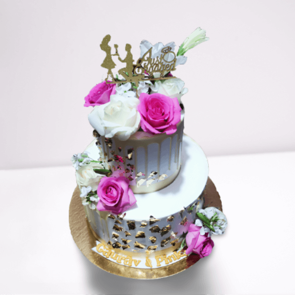 just engaged cake 2 tier
